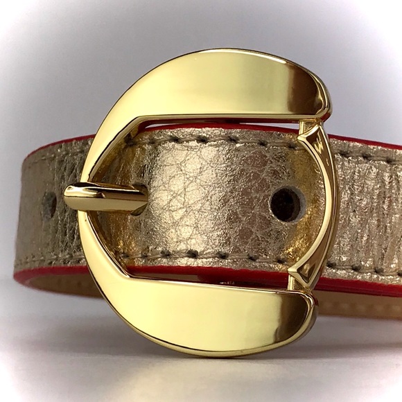 MOSHIQA Gold Leather Dog Collar Wonder Woman WW84 Size M Luxury Metallic Fancy - Picture 9 of 16